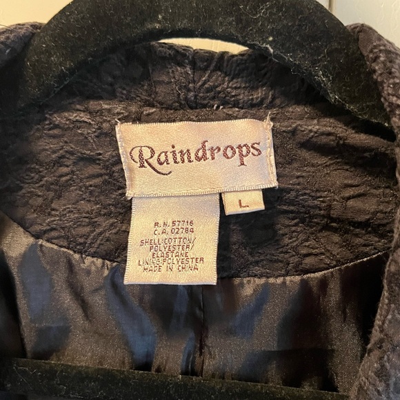 Raindrops Black Jacket Size L - Picture 5 of 12